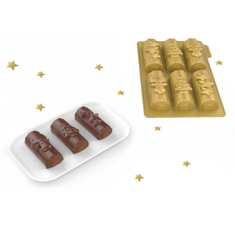 Moule pour 30 chocolats Mini-Bûches Silikomart