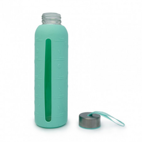 Gourde en verre avec housse silicone 500ml