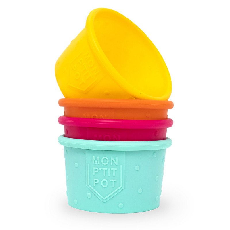 4 Petits pots à glace en silicone - Mon p'tit pot