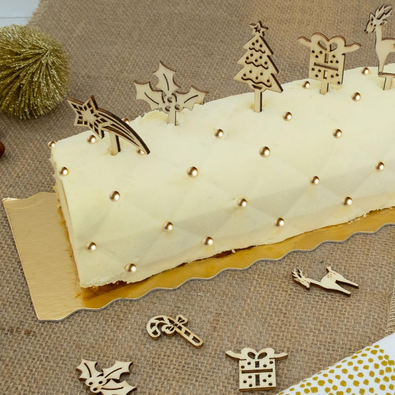 5 Décorations en bois pour bûche de Noël