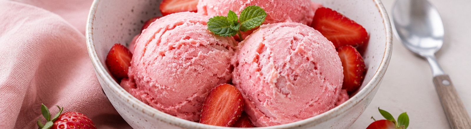 Glace à la fraise sans sorbetière