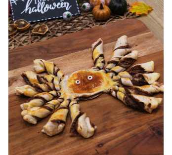 Feuilleté chocolat-noisette araignée