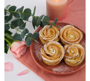 Tartes aux pommes en forme de roses